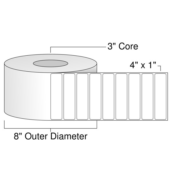 Roll of 4" x 1"  Thermal  labels