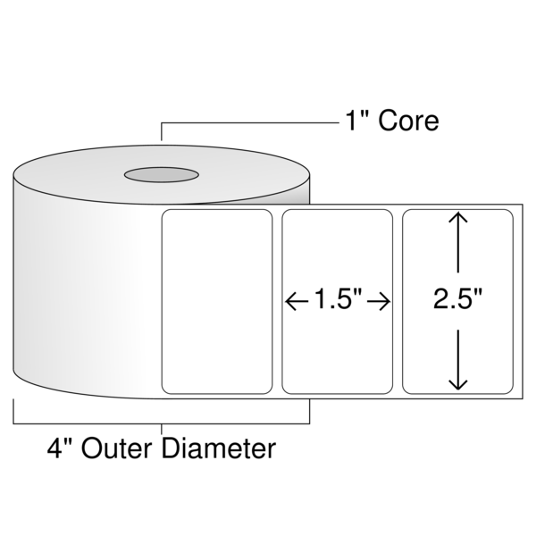 Roll of 2.5" x 1.5"  Thermal  labels
