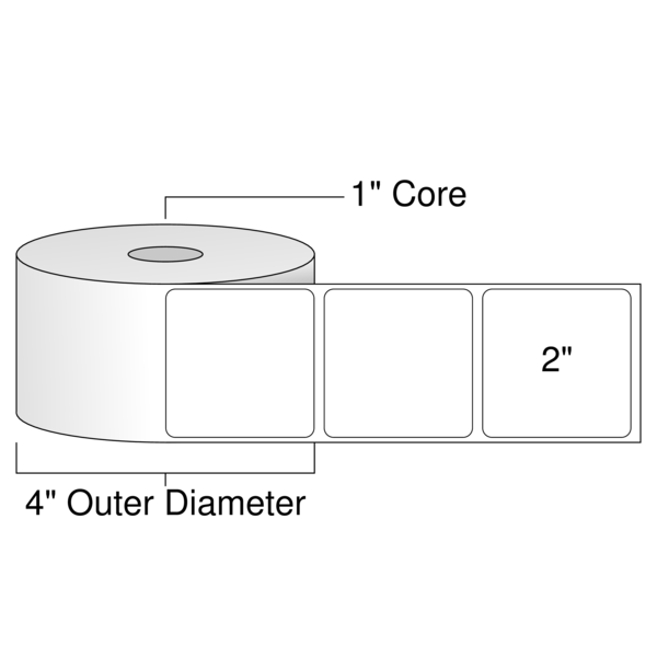 Roll of 2" x 2"  Thermal  labels