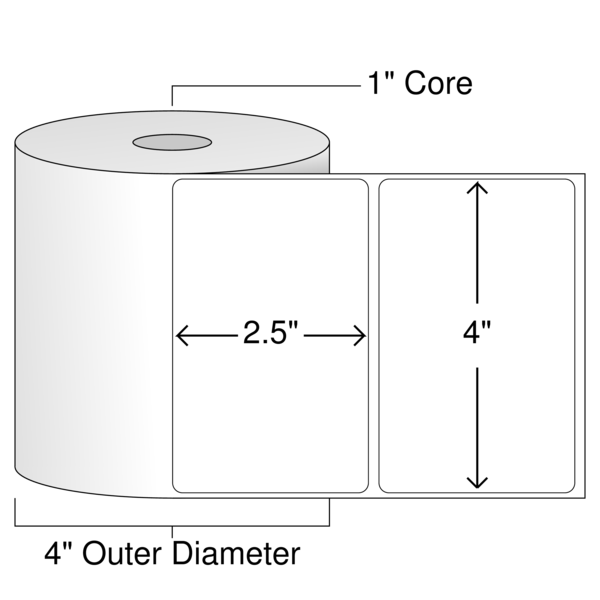 Roll of 4" x 2.5"  Thermal  labels