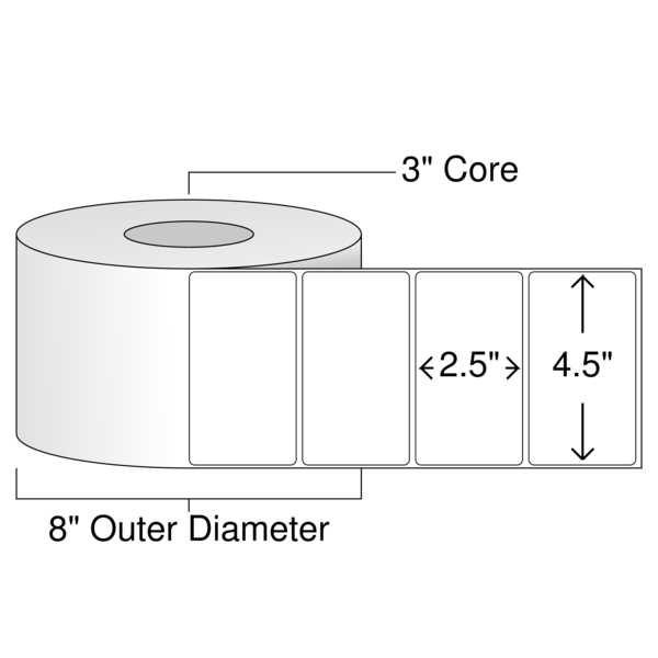 Roll of 4.5" x 2.5"  Thermal  labels
