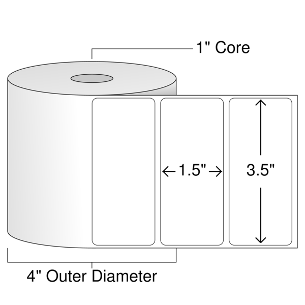 Roll of 3.5" x 1.5"  Thermal  labels