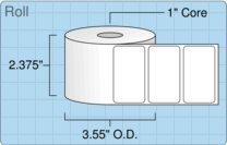 Roll of 2.25" x 1.25"  Thermal  labels