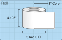 Roll of 4" x 5"  Inkjet  labels
