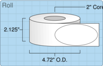 Roll of 2" x 4" Oval  Inkjet  labels