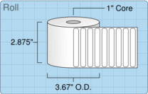 Roll of 2.75" x 0.375"  Thermal  labels