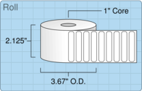 Roll of 2" x 0.375"  Thermal  labels
