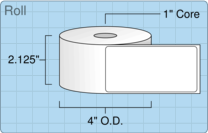 Roll of 2" x 4"  Thermal  labels