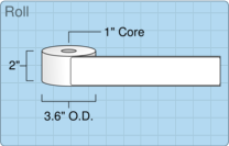 Roll of 1.875" x 10"  Thermal  labels
