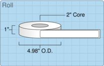 Roll of 0.875" x 7"  Inkjet  labels