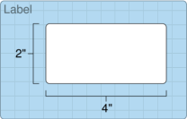 Roll of 2" x 4"  Inkjet  labels