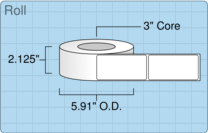 Roll of 2" x 4"  Inkjet  labels