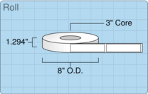Roll of 1.1692" x 4.9023"  Thermal  labels