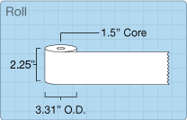 Toledo 325/8425 Continuous Strip No Side Liner Blank roll of 2.71875" x 85' labels