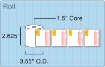 Toledo 325/8460 ET 2.4 Safe Handling roll of 2.625" x 2.375" labels