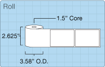 Toledo 325/8460 ET 3.7 Blank roll of 2.625" x 3.75" labels