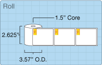 Toledo 325/8460 ET 3.3 Blank roll of 2.625" x 3.3125" labels