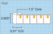 Toledo 325 UPC roll of 2.625" x 1.96" labels