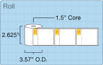 Toledo 325/8460 ET 3.3 Perforated roll of 2.625" x 3.3125" labels