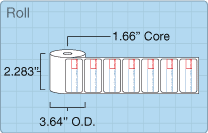 CAS LP-1000 Non-UPC roll of 2.28346" x 1.1811" labels