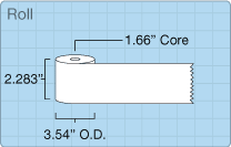 CAS CL5000 100’ Continuous Strip Blank roll of 2.28346" x 100' labels