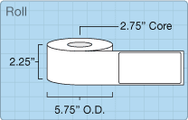 Hobart Quantum/HLX 4.5” Blank roll of 2.25" x 4.5" labels