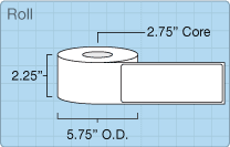 Hobart Quantum/HLX 6.0" Blank roll of 2.25" x 6" labels