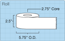 Hobart Quantum Edge to Edge Continuous Strip Blank roll of 2.5" x 270' labels