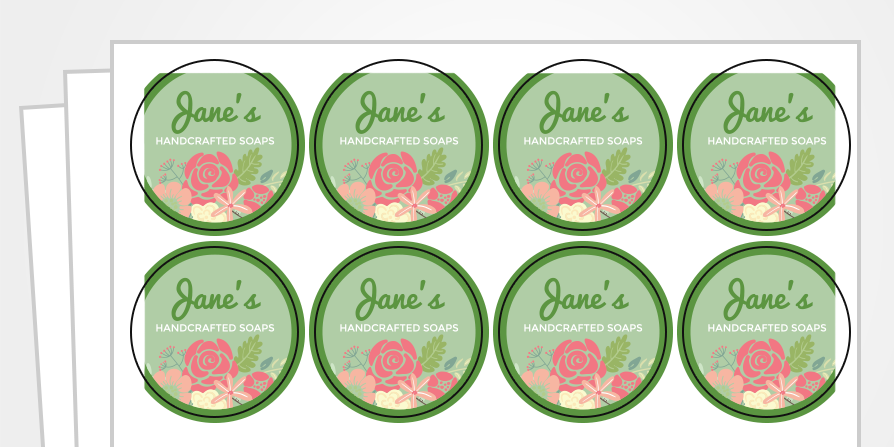 Label sheet with non-printable margins/unprinted edges