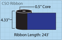 Roll of 4.33" x 243' ribbon