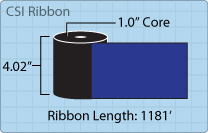 Roll of 4.02" x 1181' ribbon