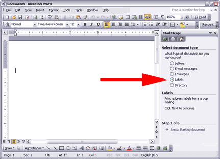 Image result for mailing labels in ms word 2003