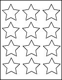 Blank printable star stickers on brown kraft