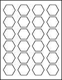 Blank 1.67" x 1.4463" Small Hexagon Label
